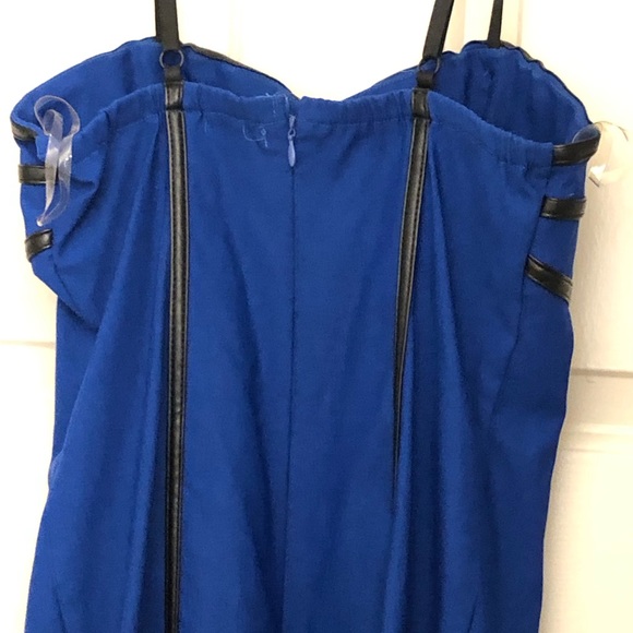 BLUE WITH BLACK DETAIL BODY CENTRAL DRESS - Picture 2 of 3